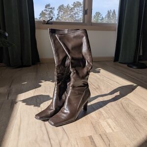Women’s Brown Mid-Calf Heeled Boots Nine West